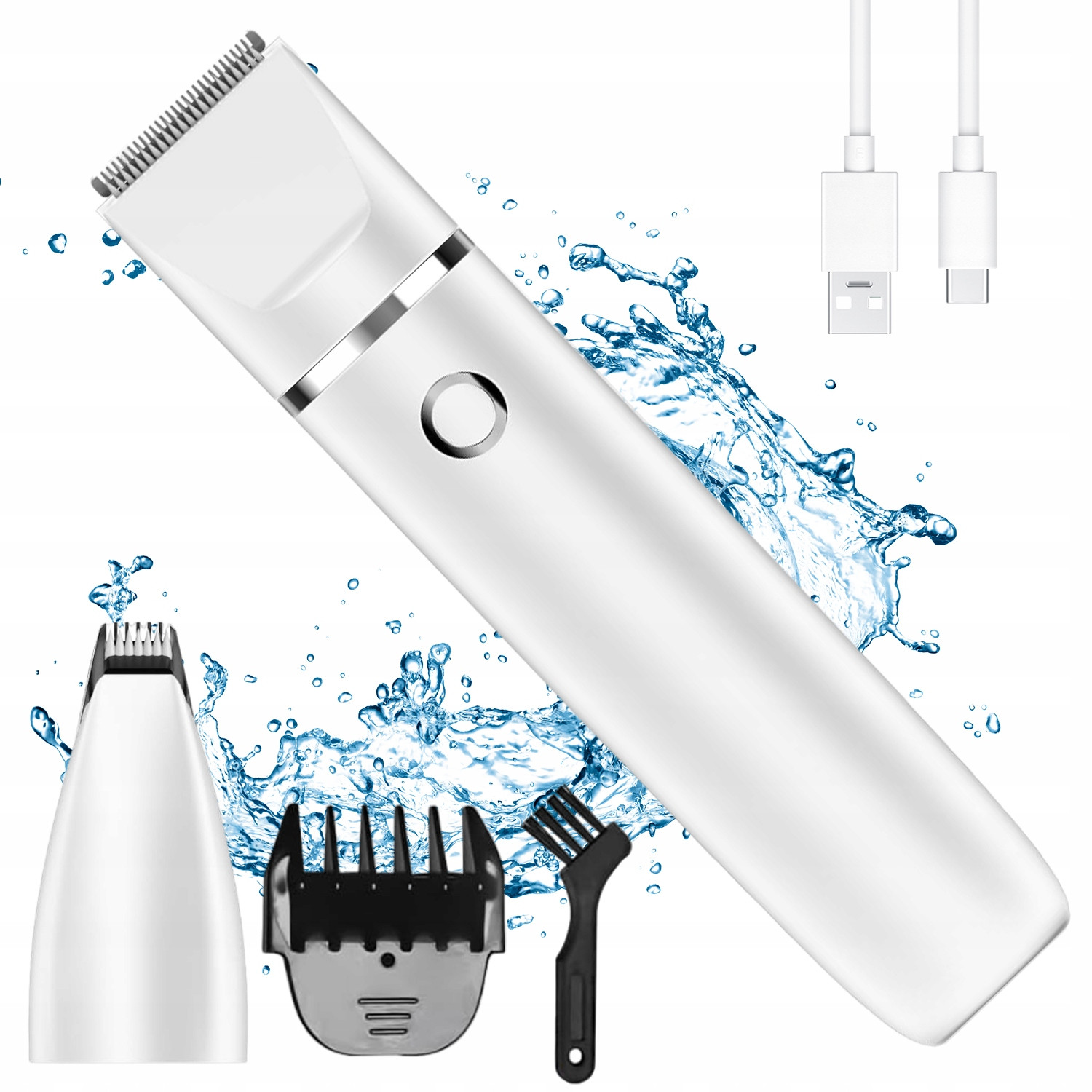 Zastřihovač Usb Elektrický Zastřihovač Pro Zvířata Bílý 2 Hlavice