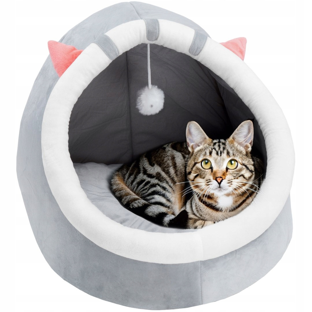 Plyšový domeček pro kočky Simba šedý