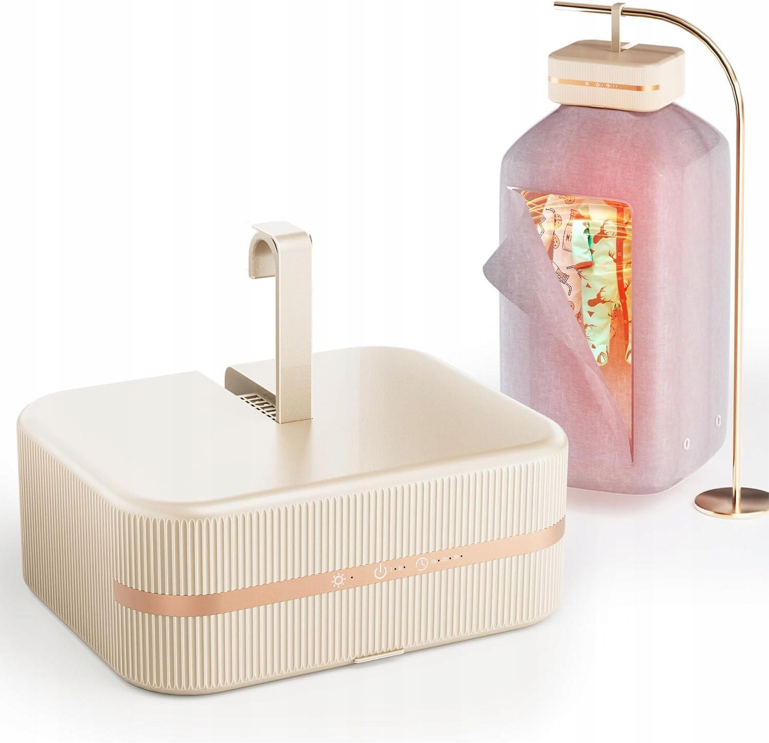 Mini Elektrický sušák na prádlo 600W Časovač/UV/Automatické vypnutí