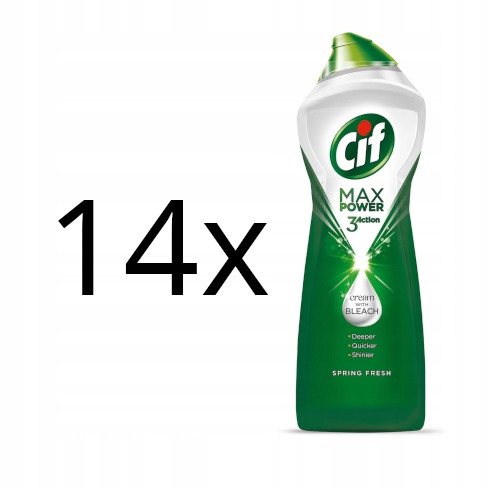 14X Cif Čisticí mléko s bělidlem Max Power Spring Fresh Wio