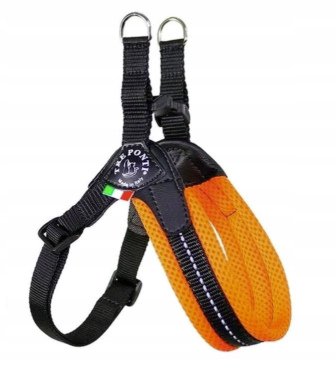 Tre Ponti Postroj pro psa nastavitelný Mesh 3 orange