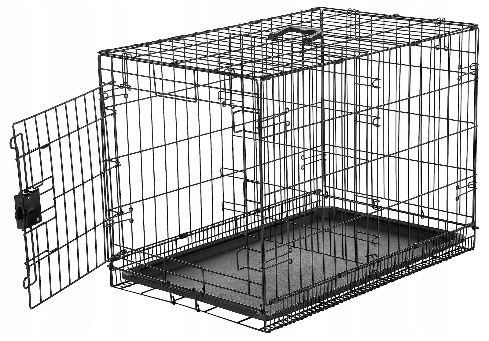 Amazon Basics Skládací klec pro psa Kovová Černá 76x48x53 cm