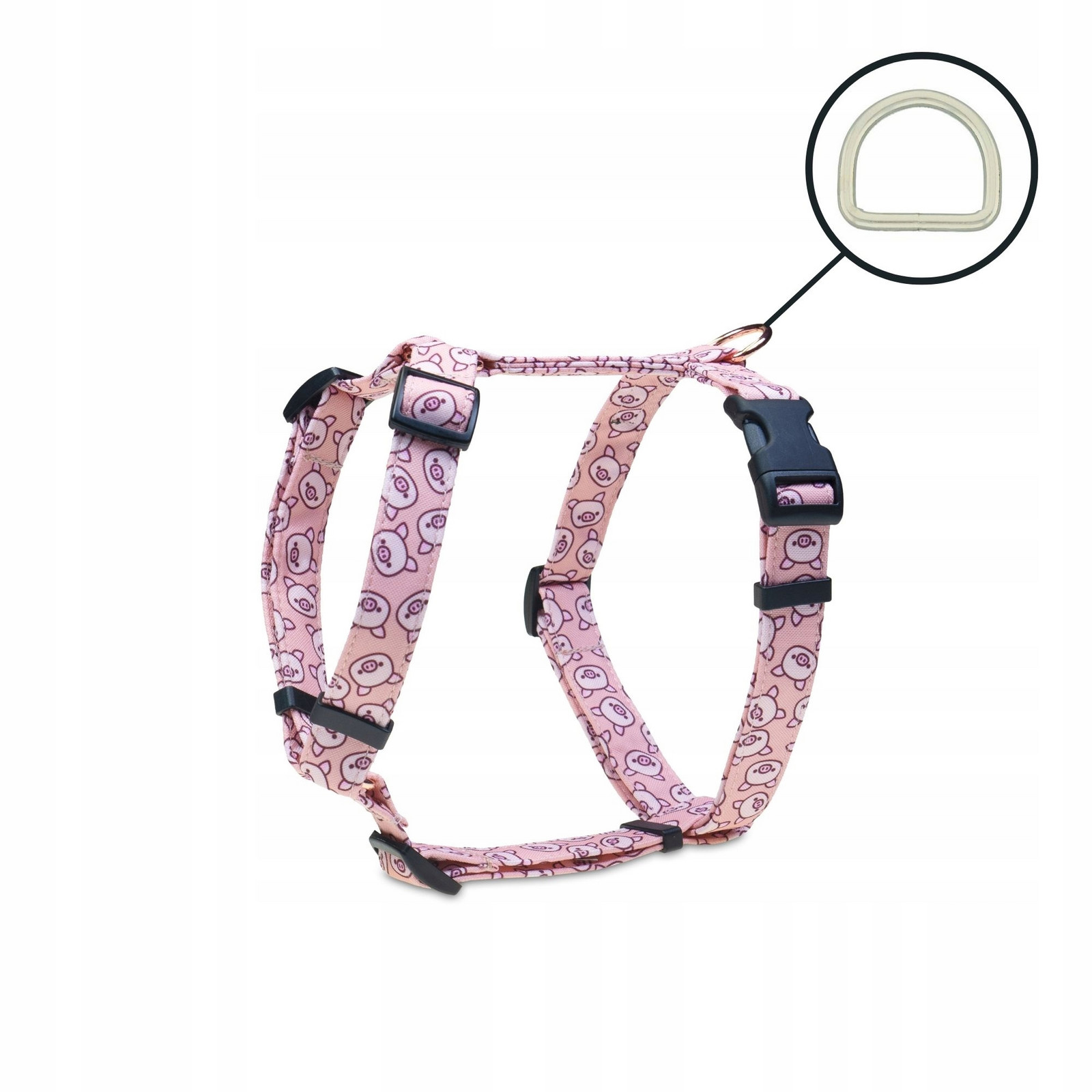 Postroj guard vycházkový pro velkého psa barevné vzory prasátka růžová L XL