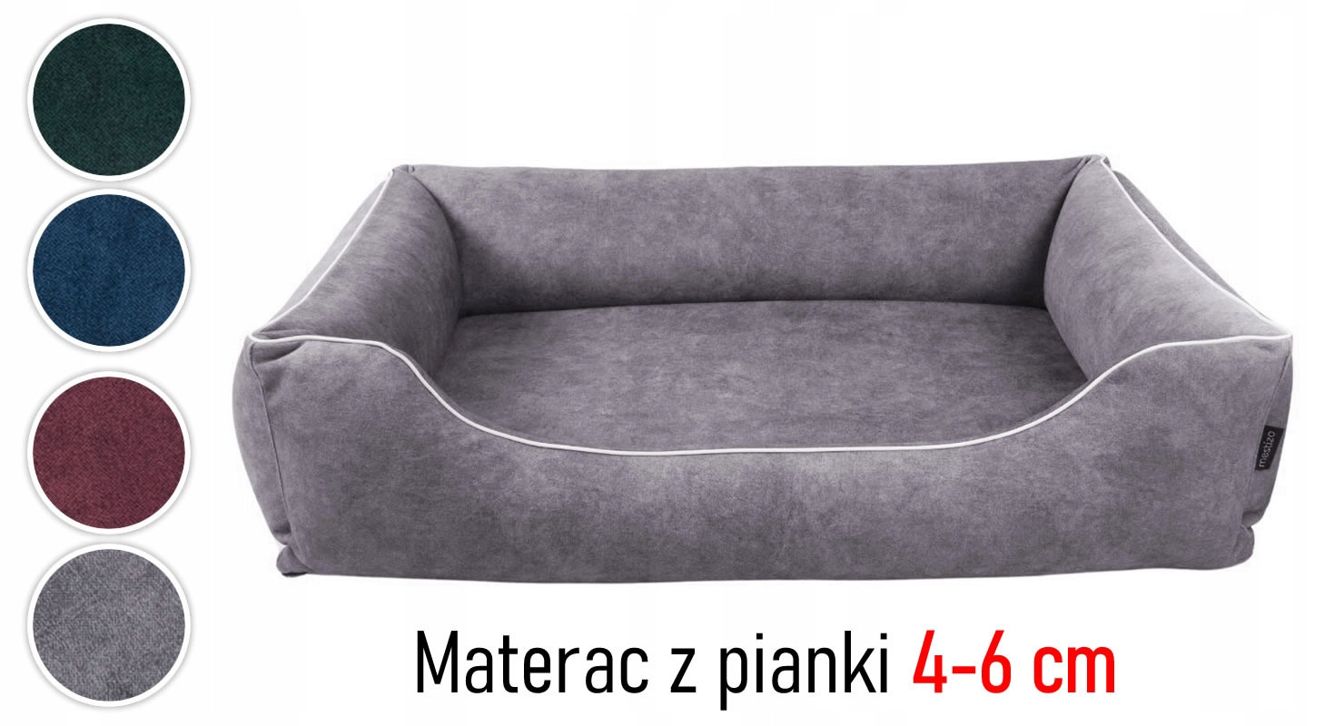 Plyšový pelíšek potah pro psa 100x75 pěna 5cm rozebíratelná šedá/bílá