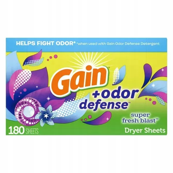 Gain Odor Defense 180 szt.Chusteczki pro sušičky