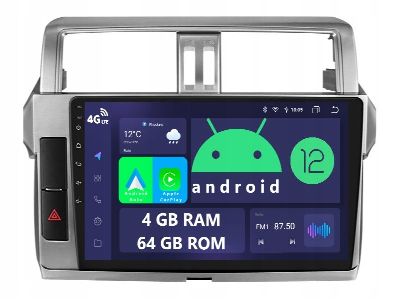 Navigace Radio 2DIN Android Toyota Land Cruiser Prado 150 Dsp 4/64 Gb Lte