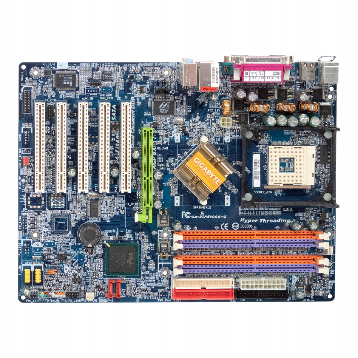 Gigabyte GA-8IPE1000-G REV:3.1 Socket 478 Ddr Agp Pci Atx