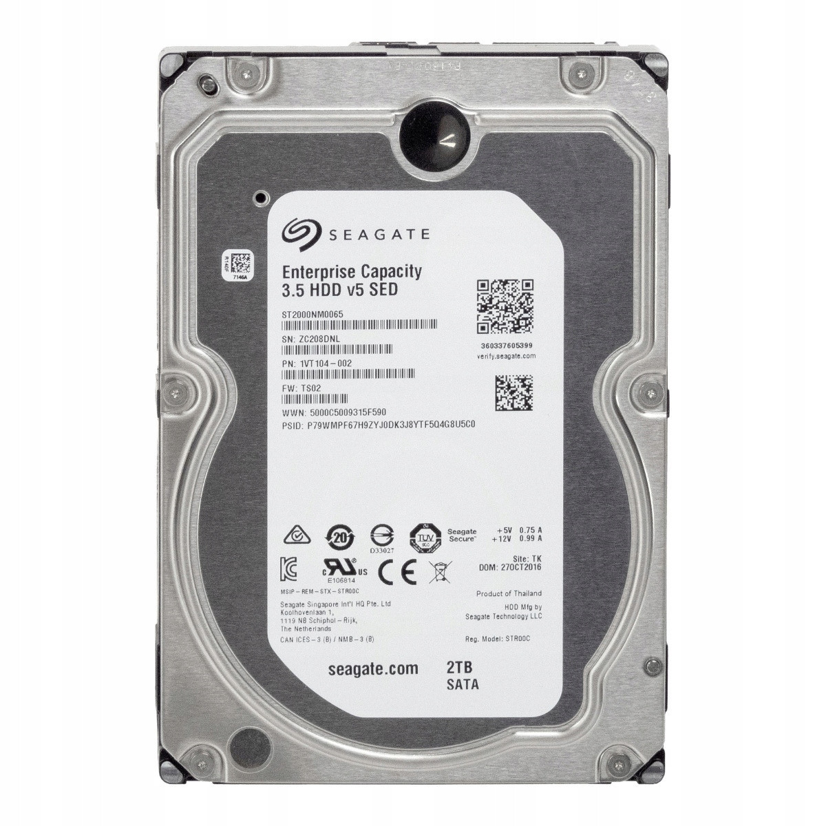 Seagate ST2000NM0065 2TB Enterprise Sed 7,2K Rpm 128MB Cache Sata 6G