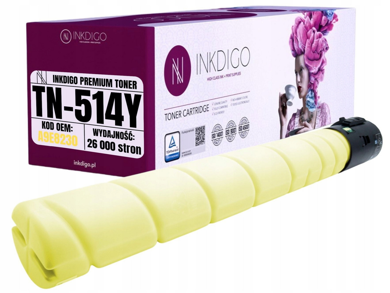 TN514Y Toner Náhradní A9E8230 Pro Konica Minolta Bizhub C458 C558 C658