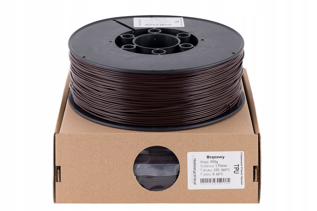 Filament PlastSpaw Tpu Hnědá Flex Brown 0,9kg 1,75mm Gumový filament