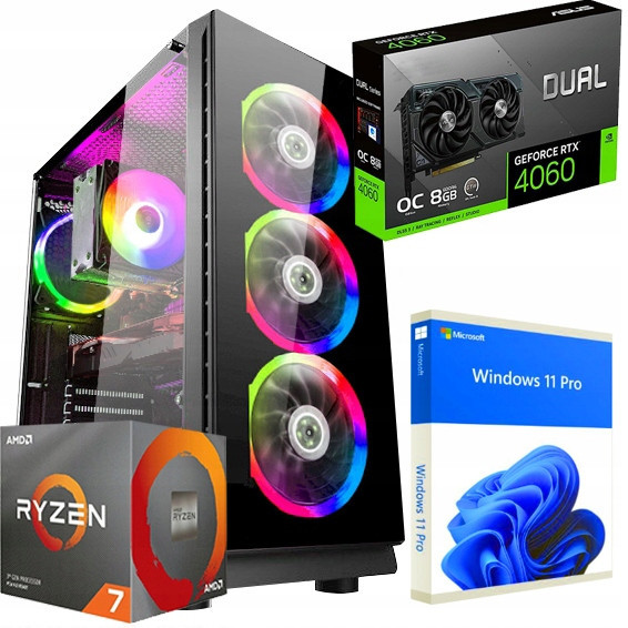 Herní Pc Ryzen 7 5700G 32GB Rtx 4060 8GB Ssd M.2 1000GB Wi-Fi +WIN11