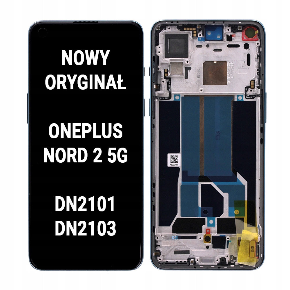 Org LCD displej Rámeček OnePlus Nord 2 5G DN2101 DN2103 4907924