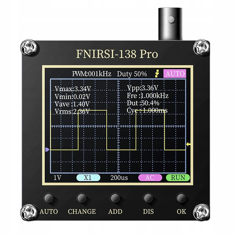 Fnirsi 138 Pro digitální osciloskop 200kHz s baterií