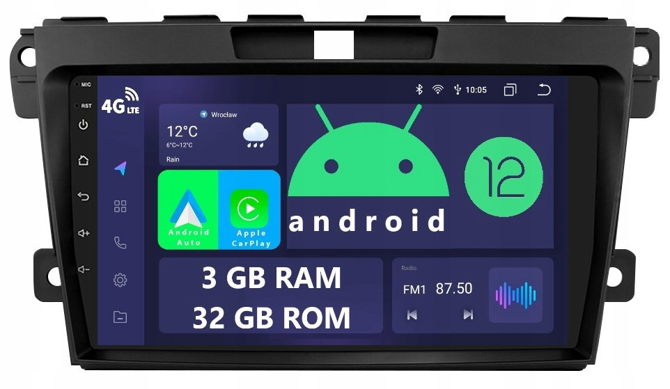 Navigace Rádio 2DIN Android Mazda CX-7 CX7 3/32 Gb Dsp Carplay Lte