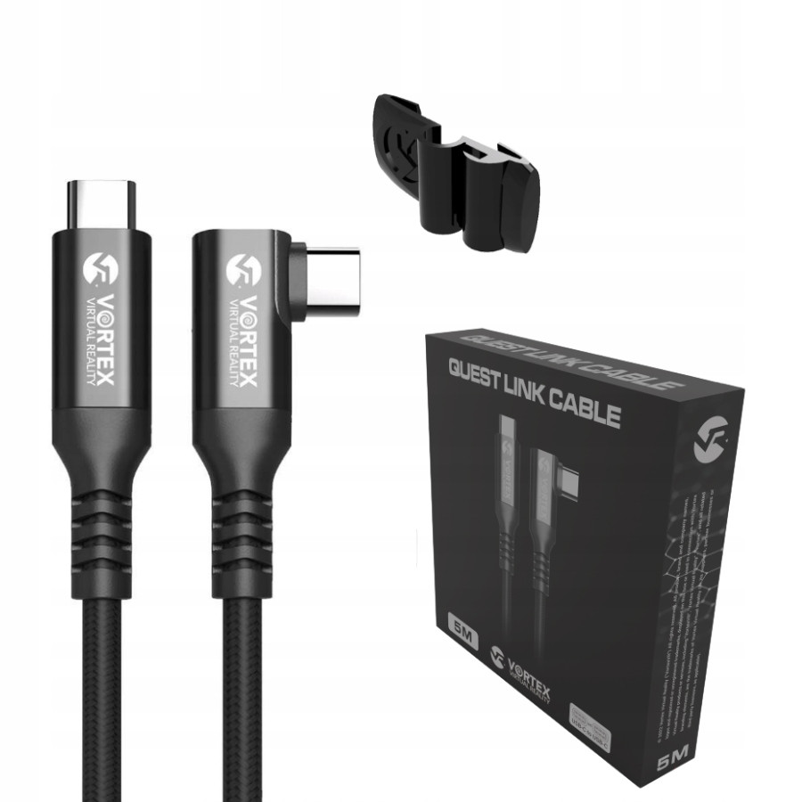 VortexVR 5m kabel Usb-c upevňovací prvek kompatibilní s Quest 3 a 2