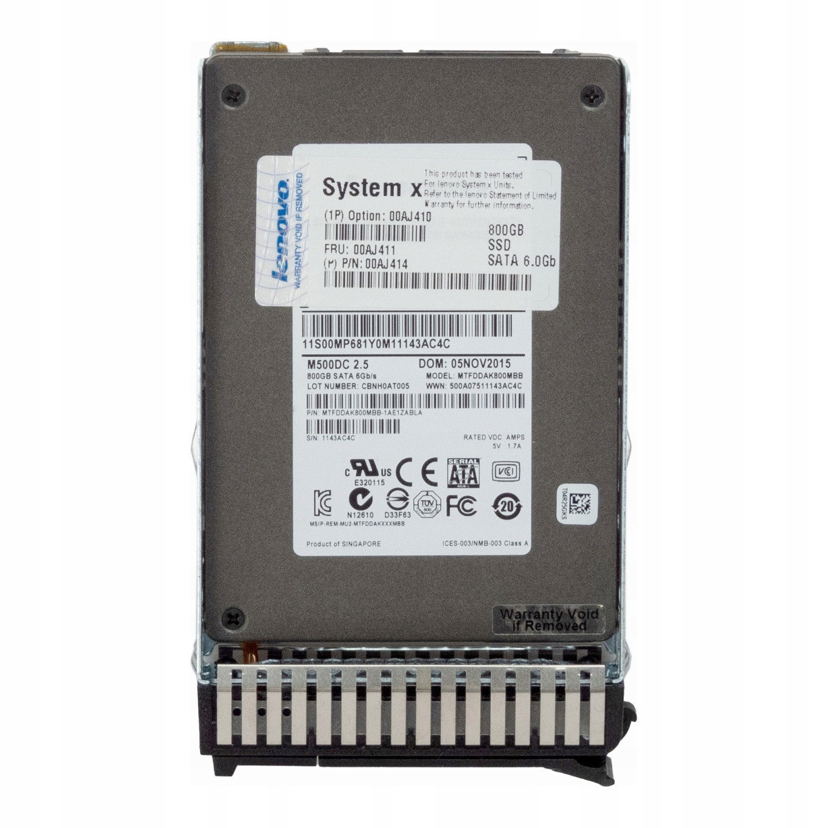 Lenovo 00AJ411 00AJ414 800GB MLC Sata III 2.5'' MTFDDAK800MBB
