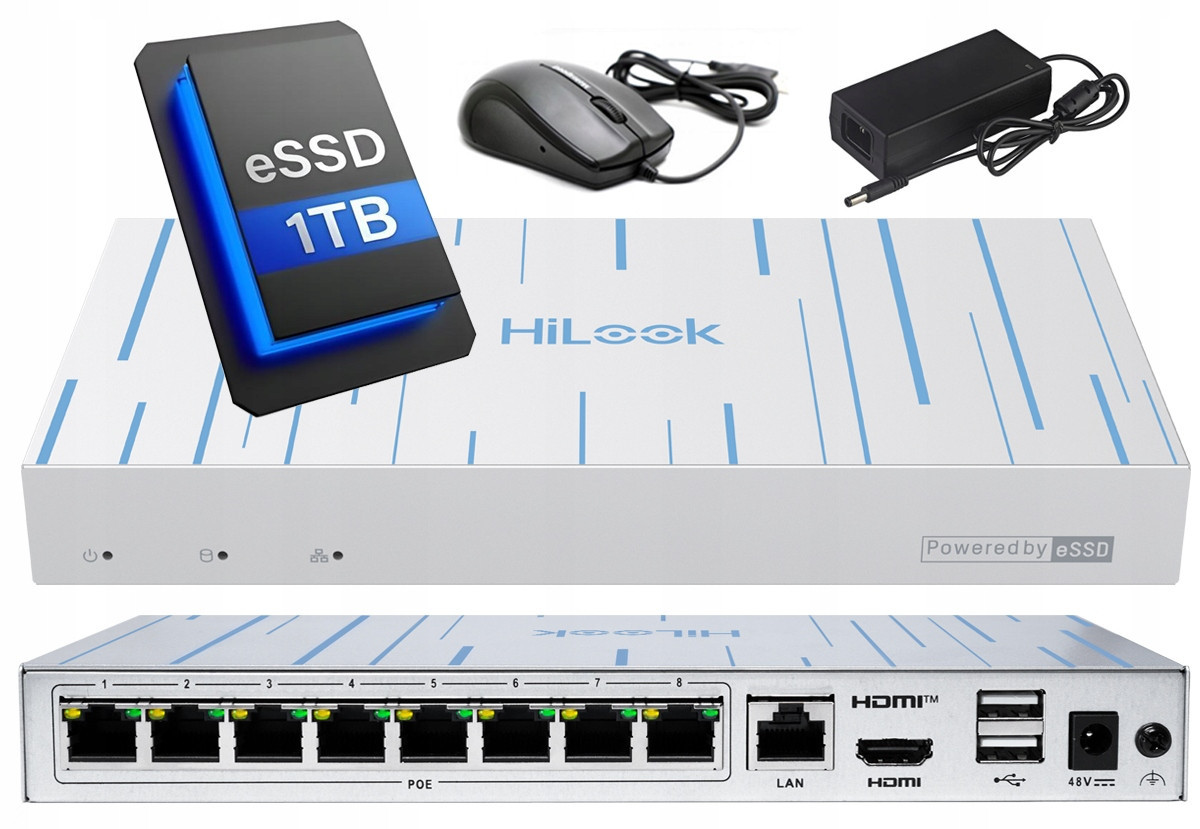 Ip Monitorovací Rekordér 8x Poe 4MPx HiLook by Hikvision Ssd disk 1TB