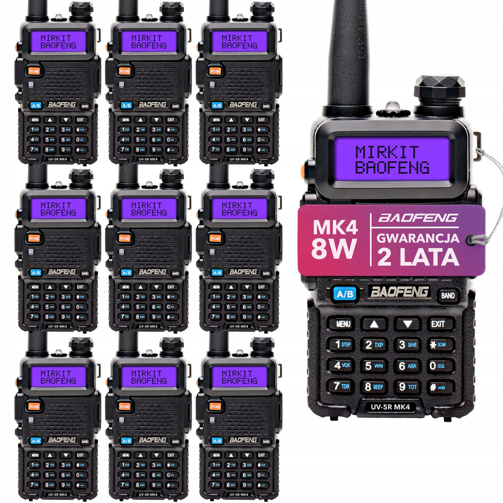 Sada vysílaček 10 ks Baofeng UV-5R MK4