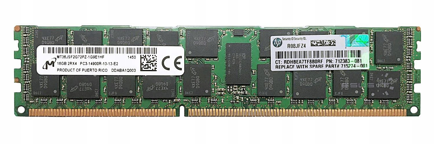 Ram Micron 16GB DDR3 Reg Hp P/n: 708641-B21