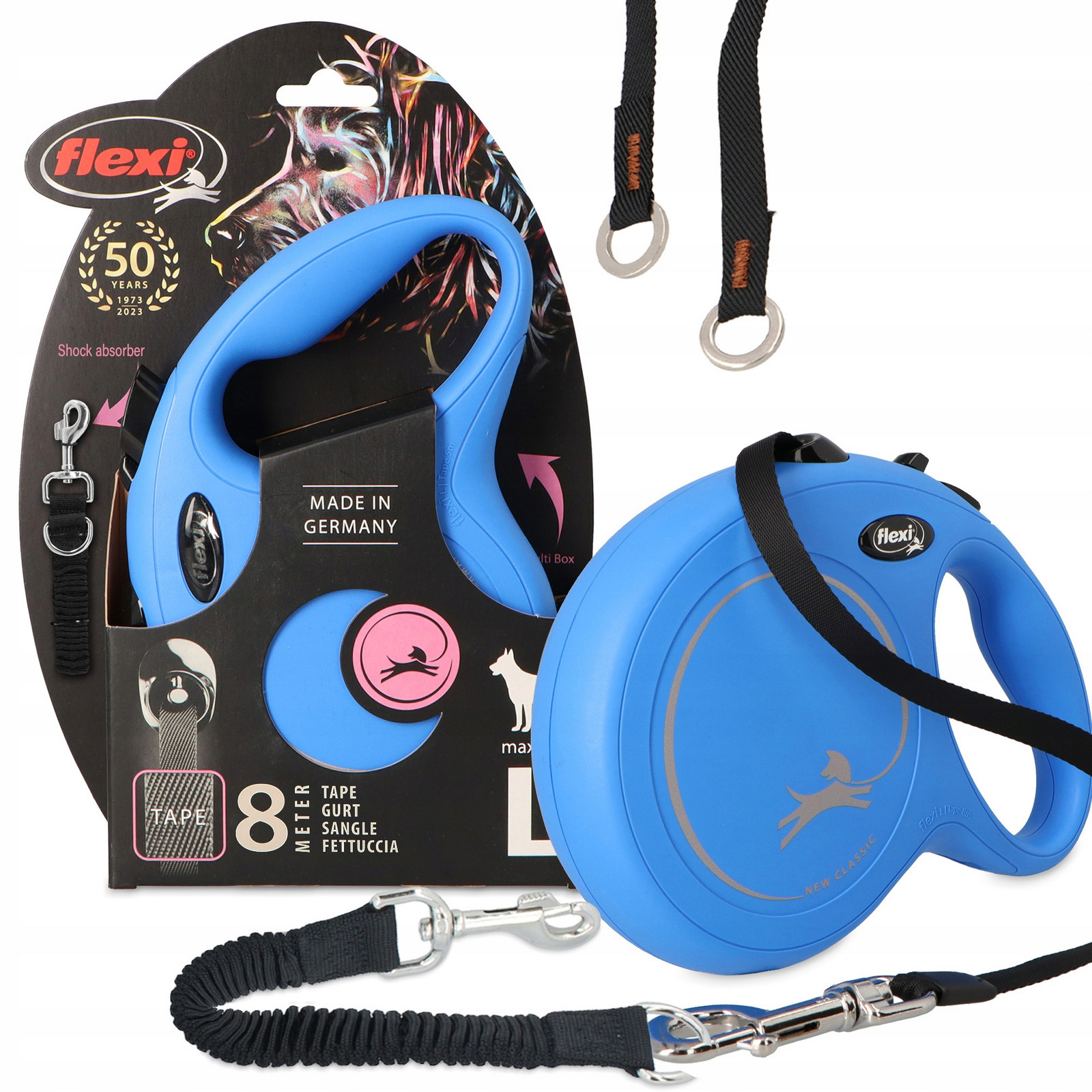 Vodítko Automatické Psa 5m Páska Svinovací Tlumičem 35cm Tréninku Silné