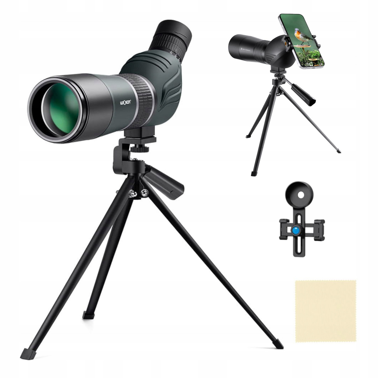 Monokulární Dalekohled 60mm K&f Concept Zoom 20-60x Držák Telefonu Stativ