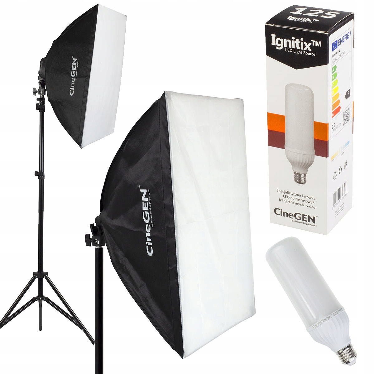 Sada Lampa softbox 60x60 cm stativ Mocna Žárka 125W