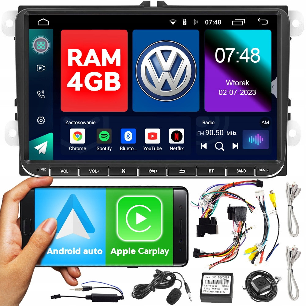 Autorádio 9'' Navigace Android Vw 4GB