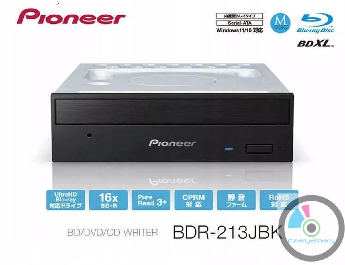 Pioneer BDR-213 Jbk Uhd 4K Bdxl M-Disc Blu-ray Box vypalovačka