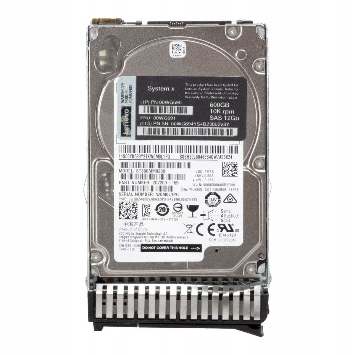 Lenovo 00WG691 00WG694 00WG690 600GB 10K 128MB SAS-3 2,5'' ST600MM0208