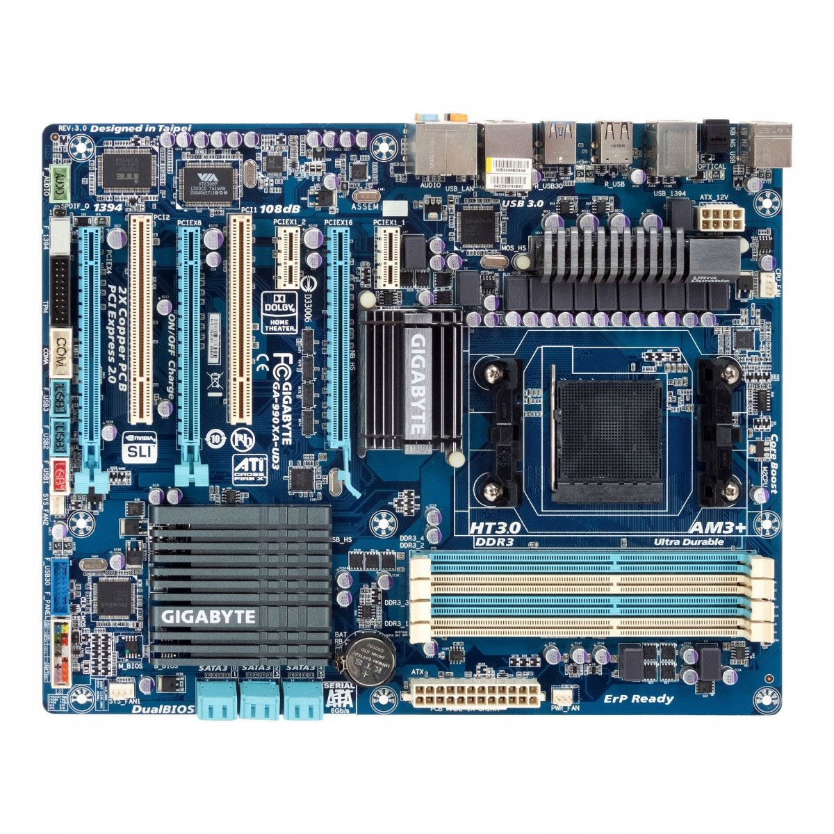 Gigabyte GA-990XA-UD3 AM3 4x DDR3 Amd 990X 5x PCIe 2x Pci