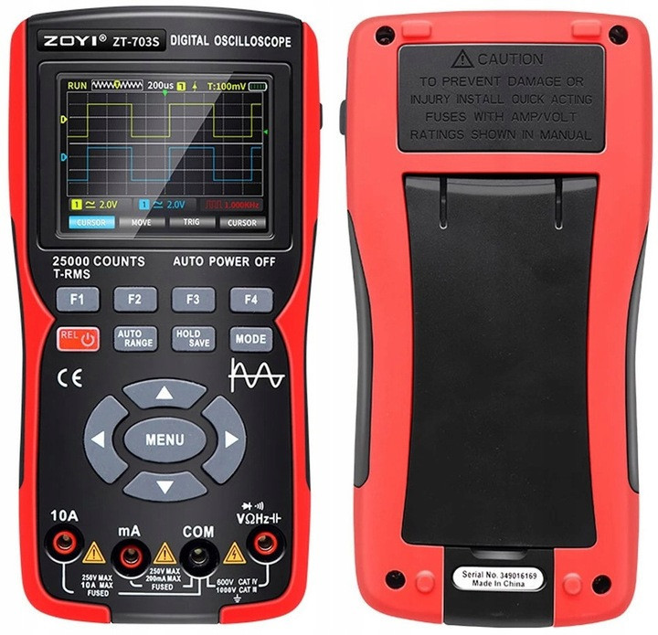 Multimetr měřič s osciloskopem osciloskop Zoyi ZT-702S 3,5'' 50Mhz