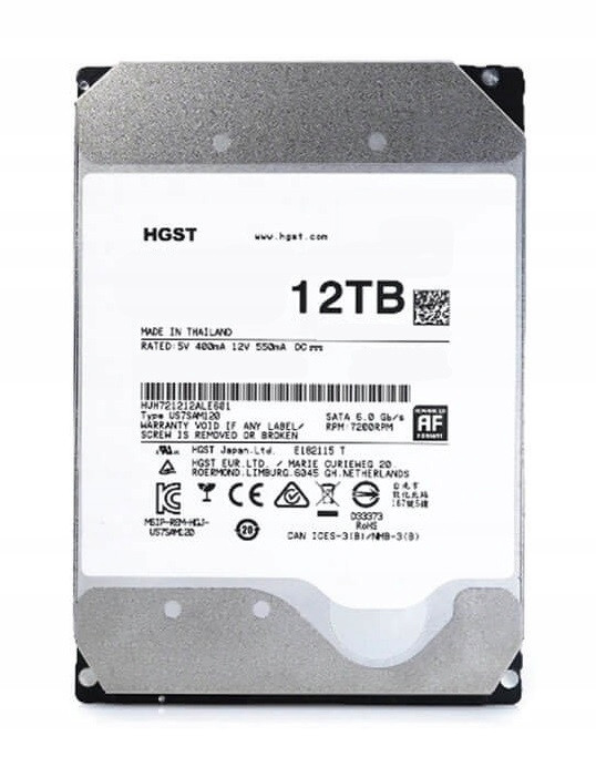 Pevný Disk Hgst HUH721212ALE601 12TB 3,5