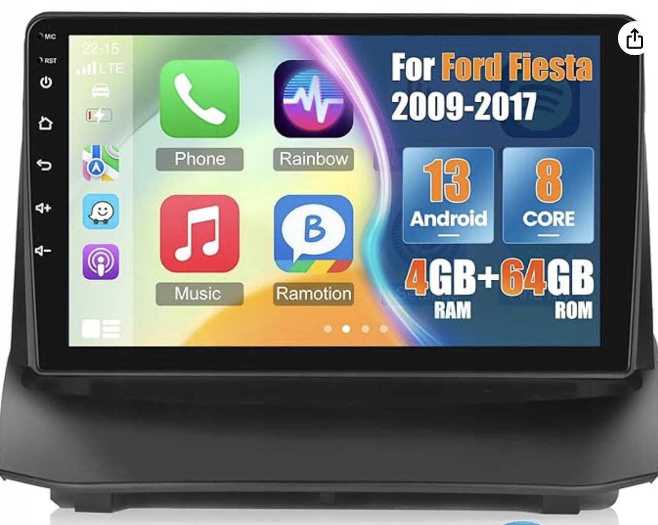 Autorádio Ford Fiesta 2009-2017 Android 4/64GB 2-DIN 2075