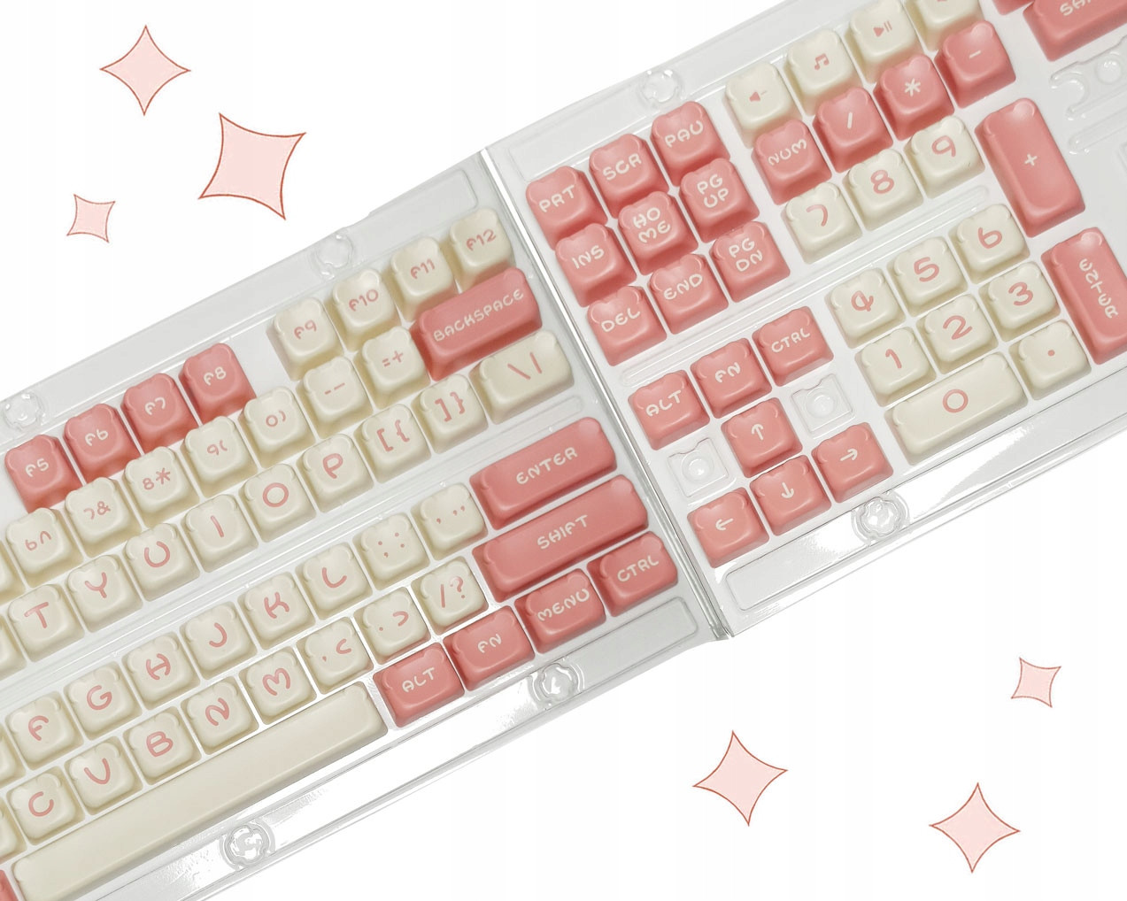 Sakura Bear Custom Keycaps Set Krytky kláves Pbt Keycap Space Růžové