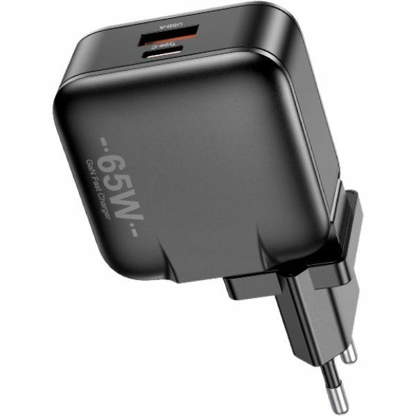 Awei nabíjecí. siec. PD55-EU 65W Usb Usb-c černá/black GaN