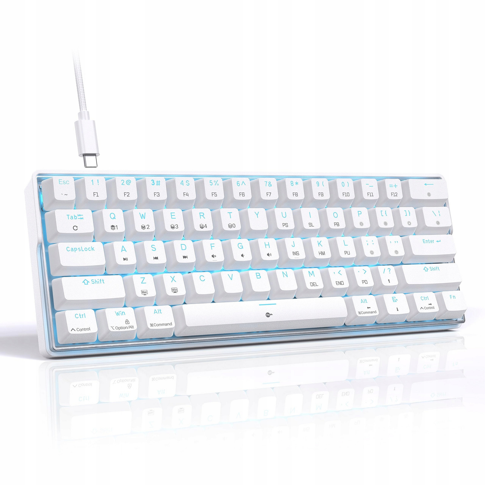 Herní klávesnice mechanická 60% Qwerty Us rozložení drátová K61 Kemove