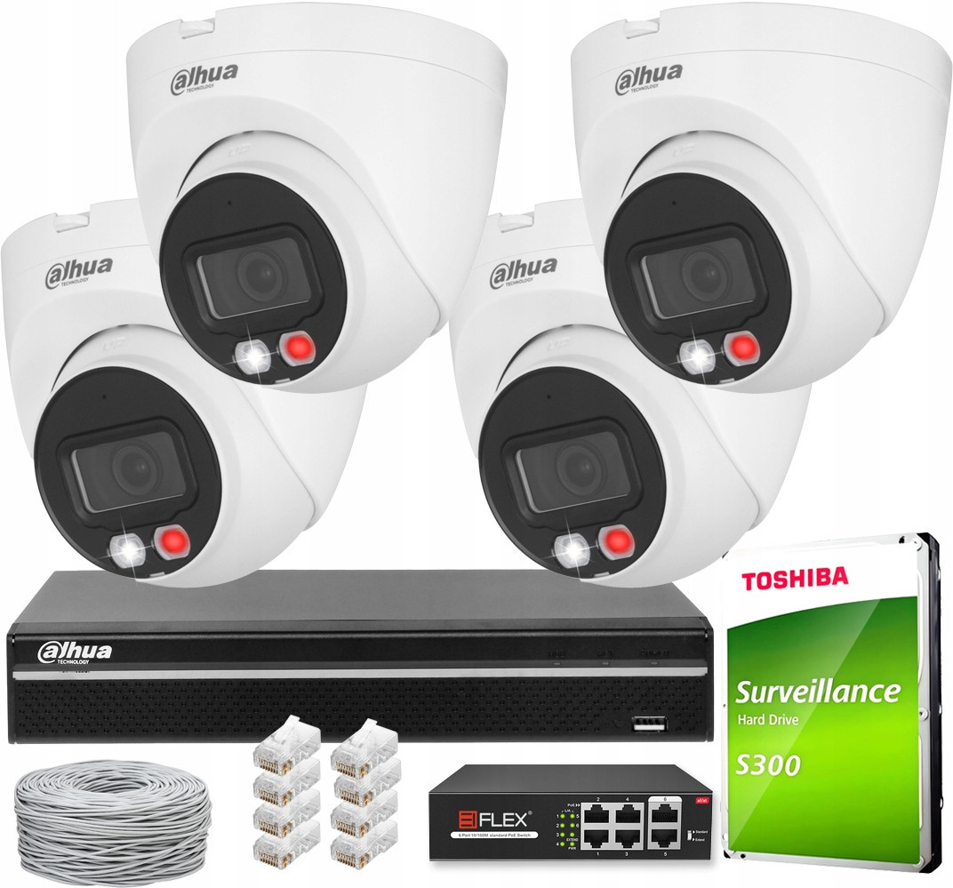 Ip monitorovací sada Venkovní 4Mpx Pro Firmu 4 Kamery 1TB rekordér