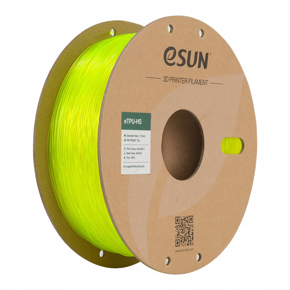 eSun Tpu-hs Filament žlutý fluorescenční 1.75mm 1kg papírová cívka