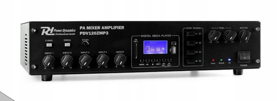 Power Dynamics 4 zónový Zesilovač Rádio Pd Pa Mixer D32-108