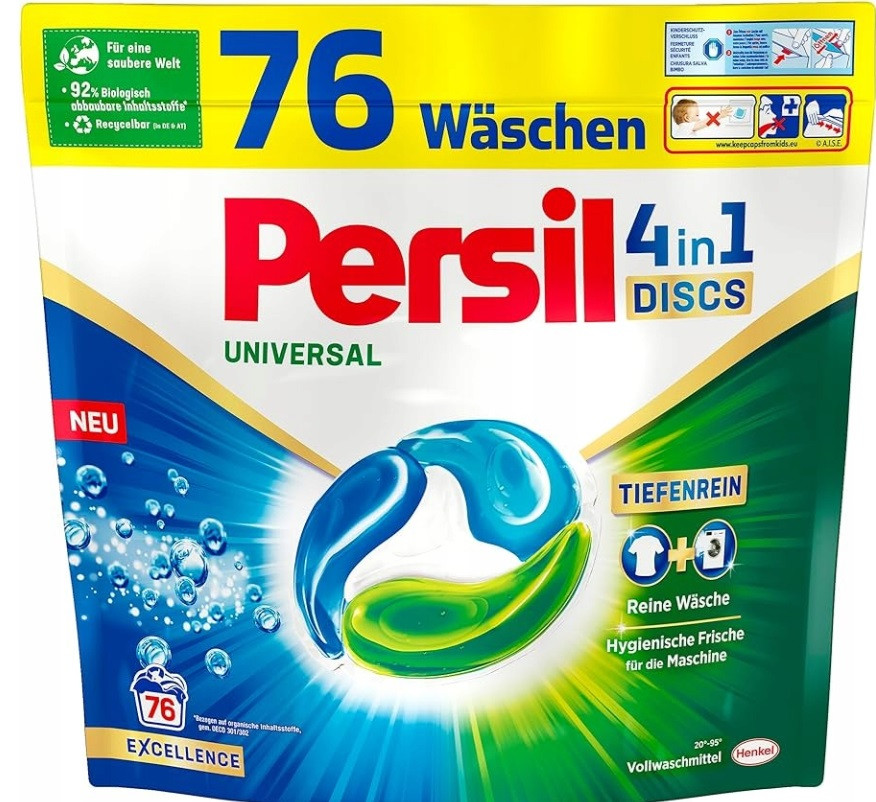 Kapsle Na Praní Persil Universal 4IN1 Discs 76 Praní 1,292kg z Německa