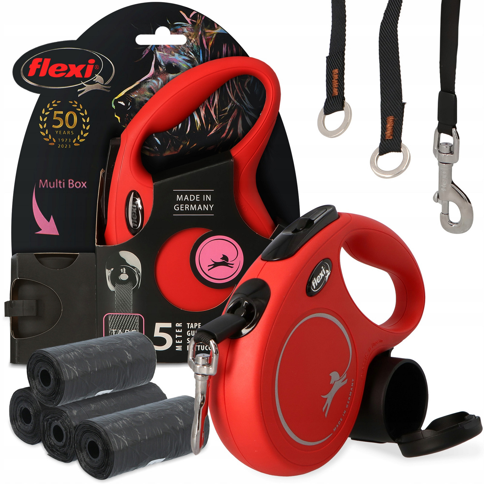 Vodítko Automatické Psa 25kg 5m Nádoba Multi Box 80x Sáčky Psí Exkrementy