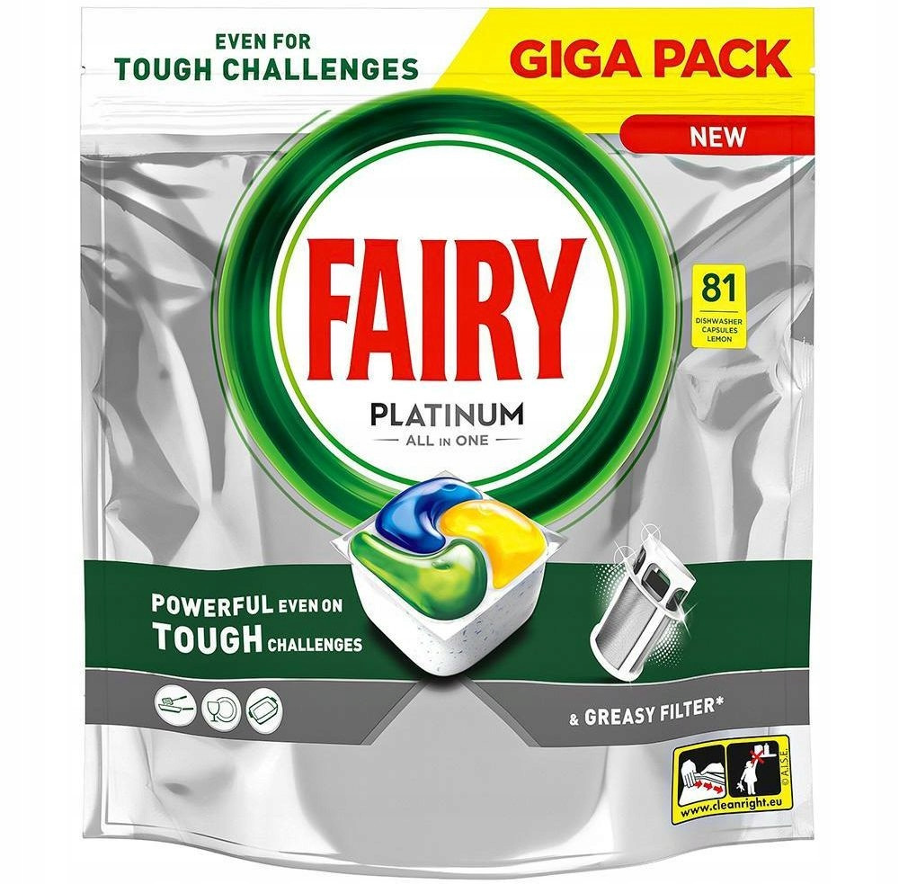 Fairy Platinum Lemon 81 kusů tablet kapsle do myčky citron