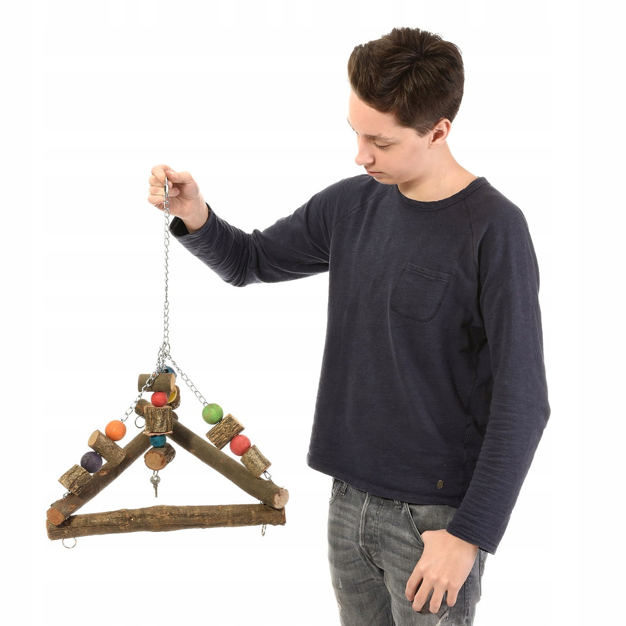 Dřevěná pyramida Houpačka pro velké a střední papoušky