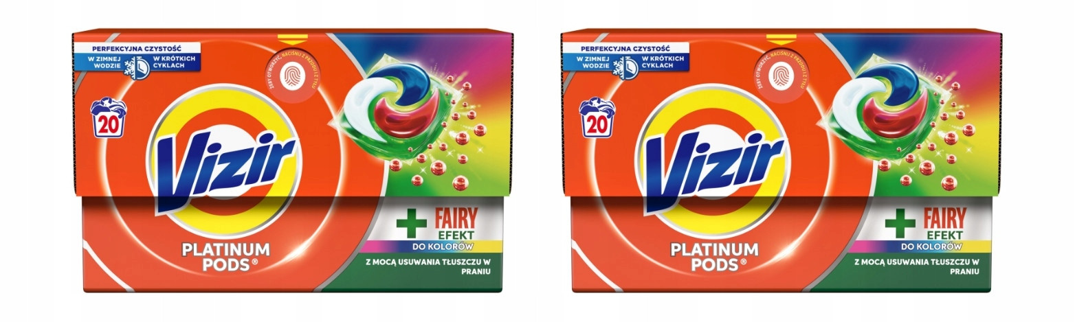 Vizir Platinum Pods Fairy Efekt Kapsle na praní Color, 2 x 20 kusů