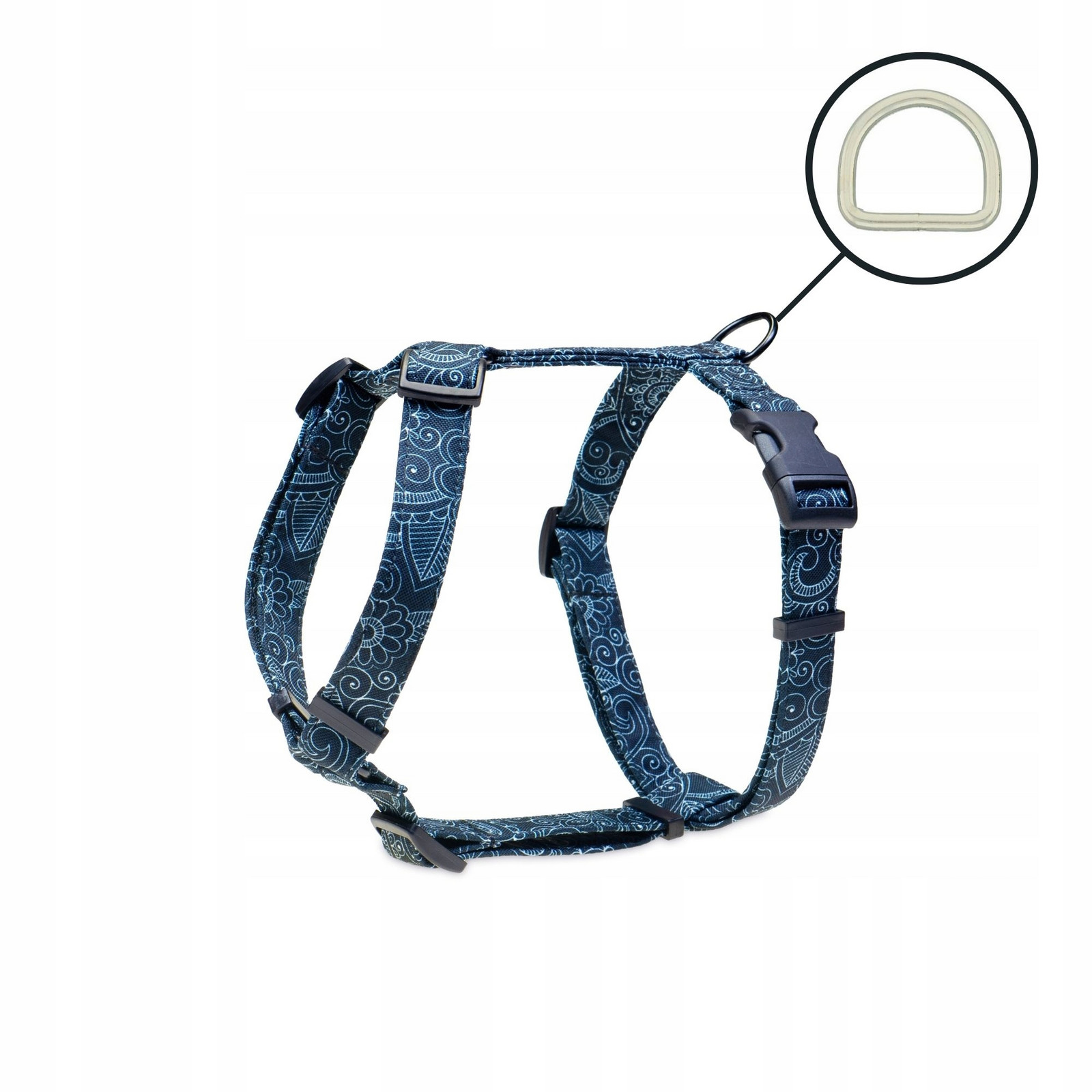 Postroj guard vycházkový pro malého psa barevné vzory černý paisley Xs