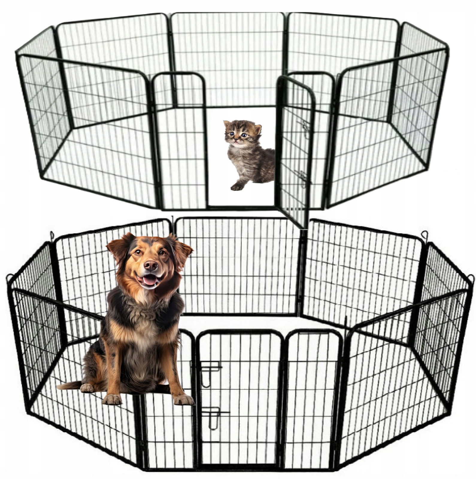 Kovová Kotec Silná Klec Výběh pro psa kočku Králíka 60x80 cm Bez Prahu