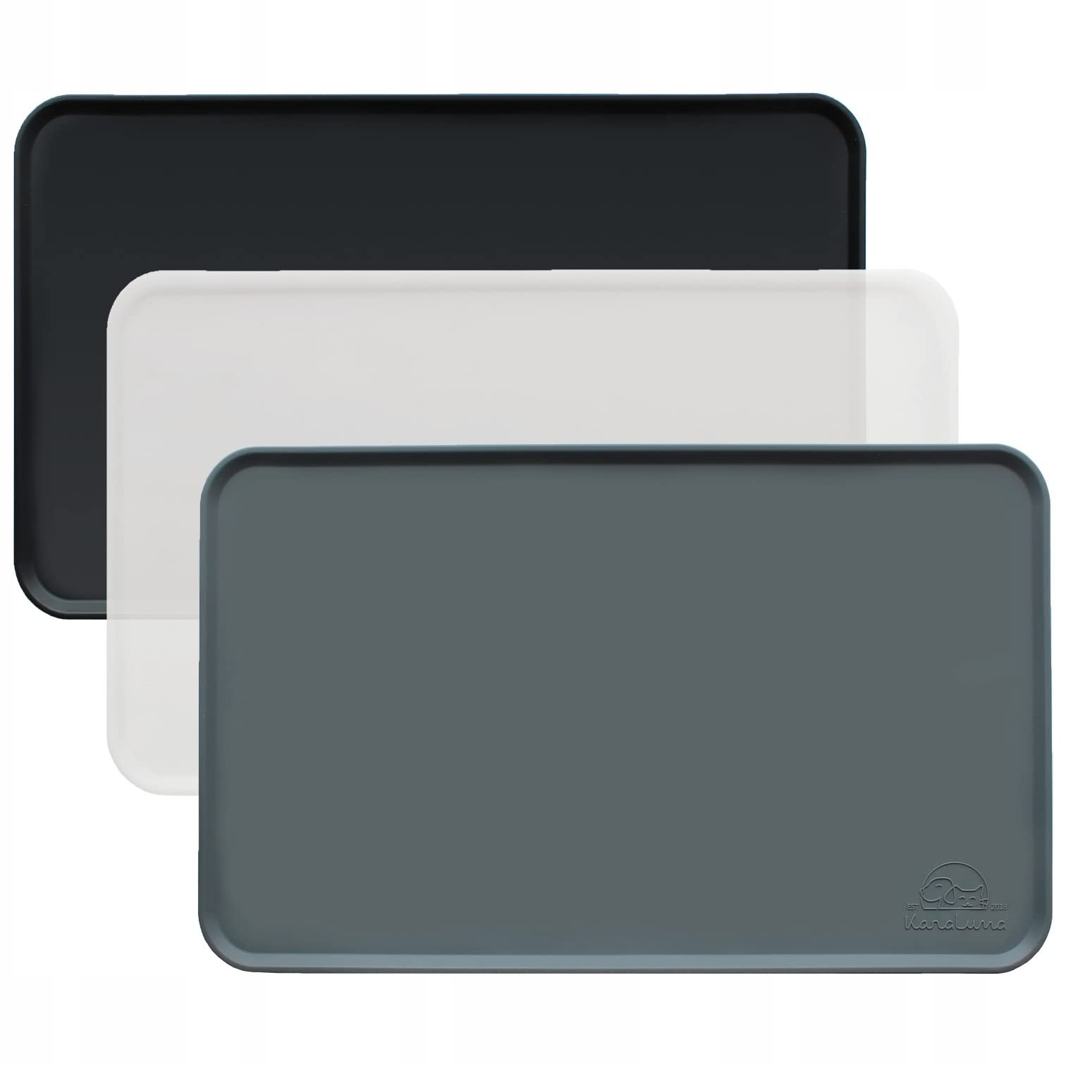 Karaluna Silikonová podložka 60x40 cm Šedá Protiskluzová pro psy a