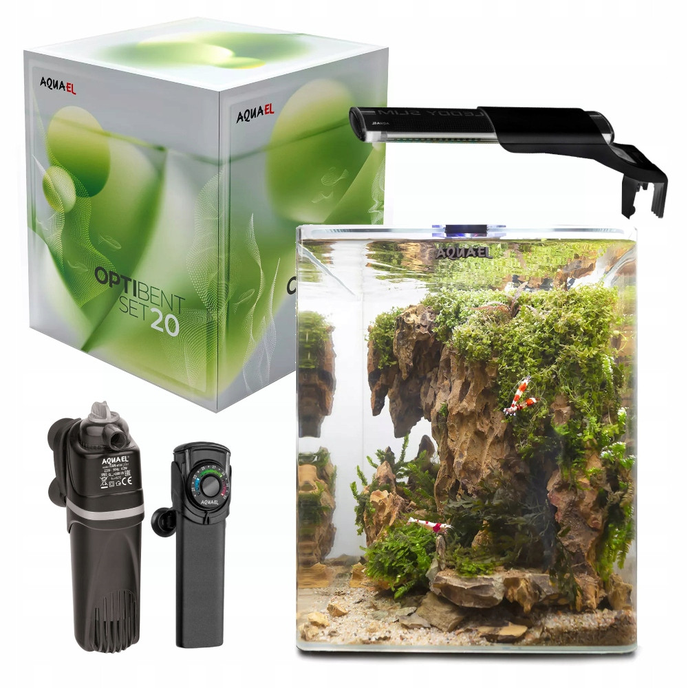 Aquael Optibent Set 20 Day Night Černé Akvárium