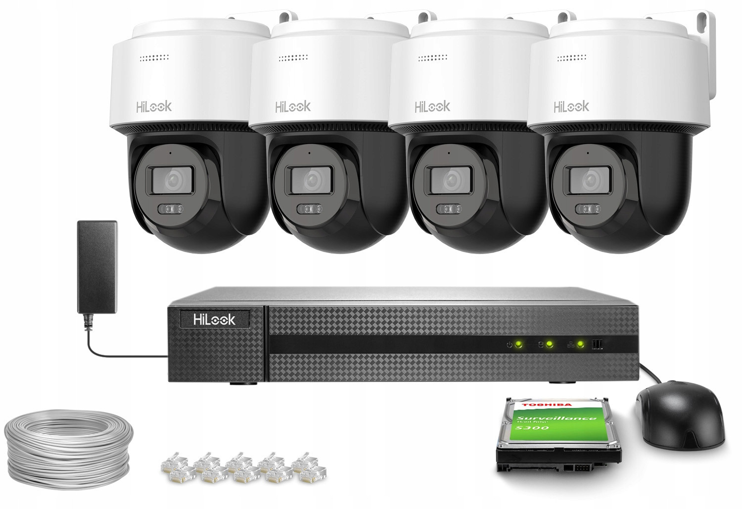 Monitorovací sada 4x PTZ-N4MP-P 4MPx, IR30 HiLook by Hikvision