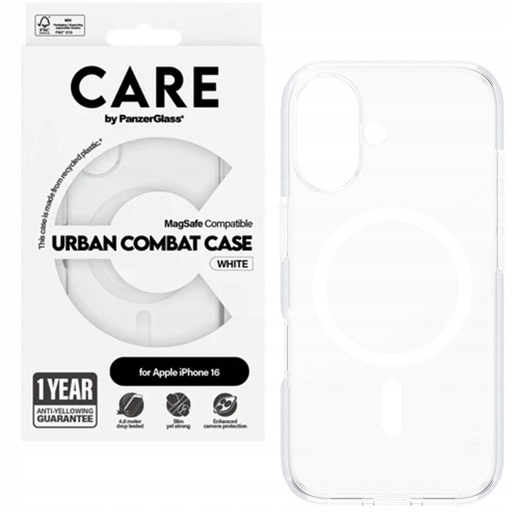 Pouzdro průhledné PanzerGlass pro iPhone 16, pro MagSafe pancéřové kryt